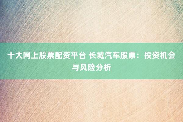 十大网上股票配资平台 长城汽车股票：投资机会与风险分析
